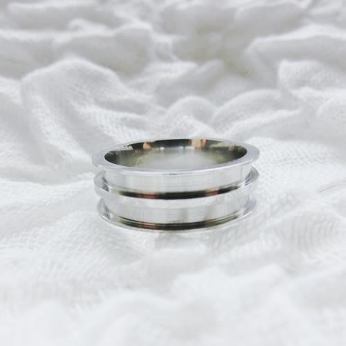 グルーデコ土台 ステンレスリング46 12/14号 指輪 ダブルエタニティー