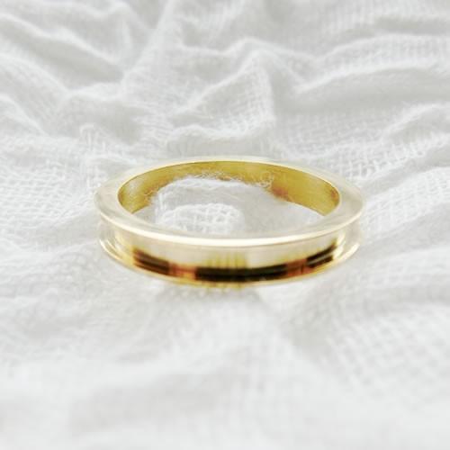 グルーデコ土台 ステンレスリング 48 指輪 ゴールド エタニティー