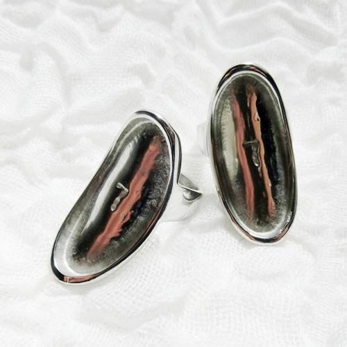 グルーデコ土台 ビッグ ボリューム ステンレスリング 58 縦長 オーバル