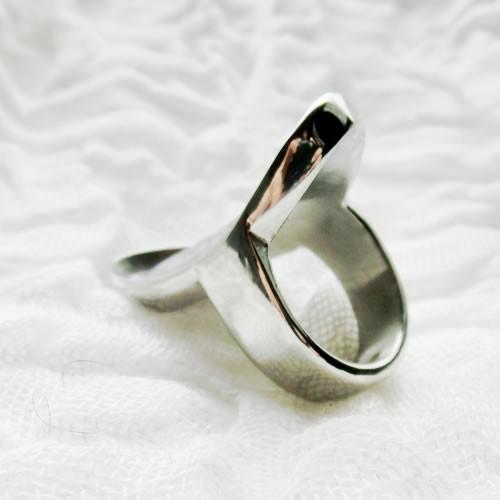 グルーデコ土台 ビッグ ボリューム ステンレスリング 58 縦長 オーバル