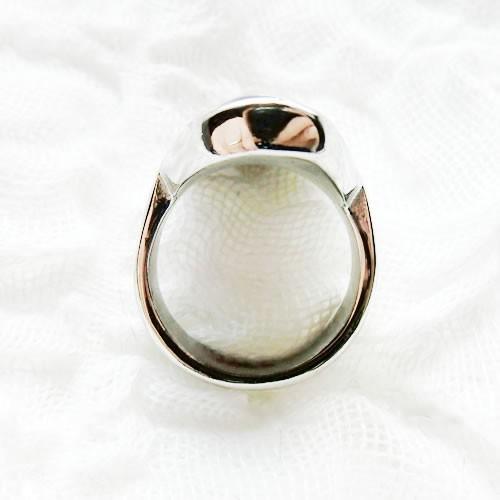 グルーデコ土台 ビッグ ボリューム ステンレスリング 58 縦長 オーバル