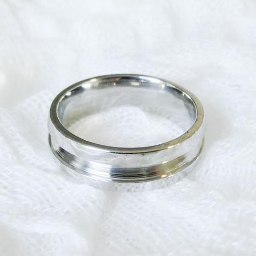 グルーデコ土台 ステンレスリング 68 幅広 エタニティリング 指輪