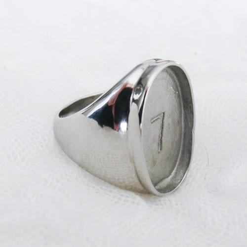 グルーデコ土台 縦オーバルリング71 シルバー/ゴールド 指輪