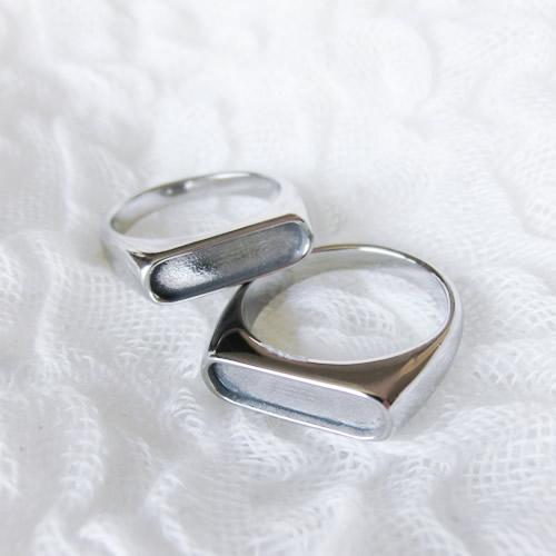 グルーデコ土台 横オーバルリング76 指輪 ステンレス素材 メール便OK