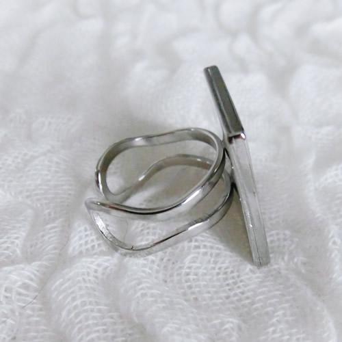 グルーデコ　リング　中間太　土台　30点セット⑧ グルーデコ土台 縦オーバルリング81 シルバー/ゴールド 指輪