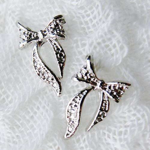 りぼん パーツ リボン ネイル 全4色 ビジュー シルバー ゴールド