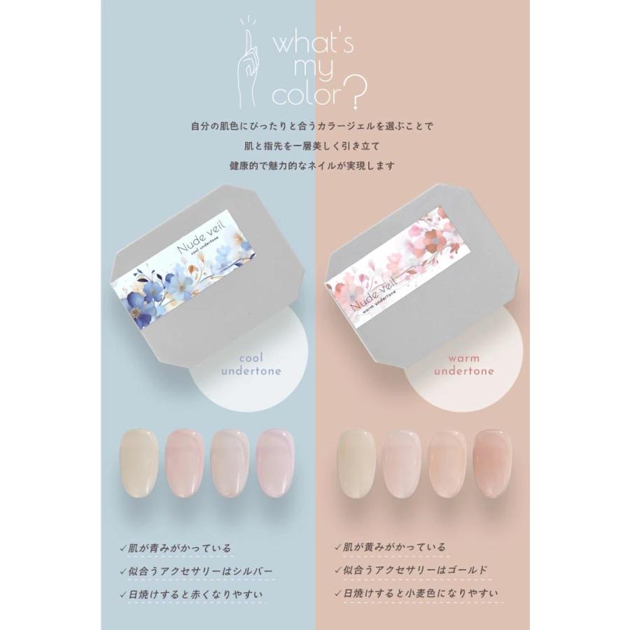 肌になじむ 固形カラージェル 4色セット 『Nude veil』 固形ジェル 新