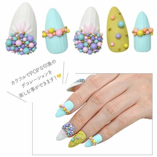 ジェルネイル＆レジンに カラフルブリオンセット 6色 サイズアソート