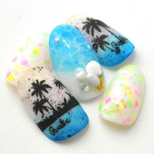 ネイルシール 夏 ヤシの木 ネイル工房 |ジェルネイル ネイル シール