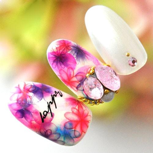 ネイルシール フラワー 花 水彩 | ジェルネイル ネイル ネイル用品