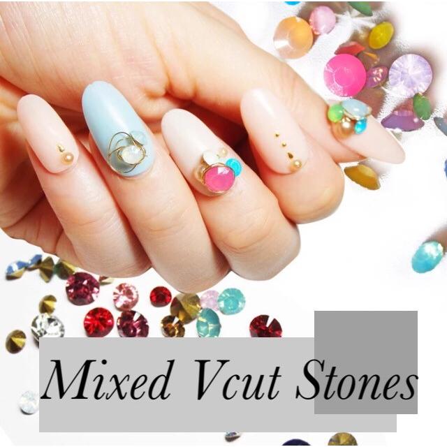 Vカットミックス ３サイズ Vカットストーン ネイル V Cut Stone 12colors Nail Shop Trust 通販 Yahoo ショッピング