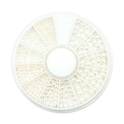 ▶︎ネイルパーツ/パールリムホワイト ネイルパーツ パール Bonnail ボンネイル 円盤パールセット ホワイト