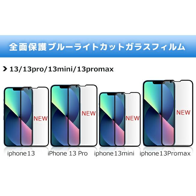 iPhone13 mini Pro Max Plus フィルム ガラスフィルム ブルーライトカット アイフォン13 ミニ プロ マックス 2枚選べる｜nailworld｜02