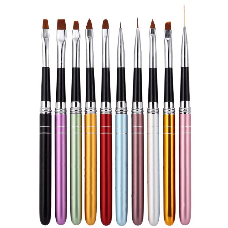 ジェルネイルブラシ 10本セット キャップ付き ブラシセット お得