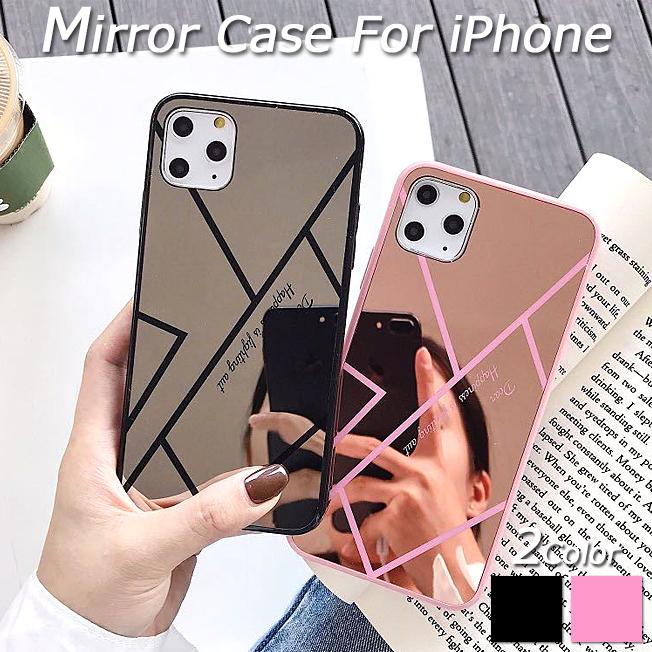 iPhoneケース ガラスフィルム付き 韓国 ミラー ケース カバー iPhone13