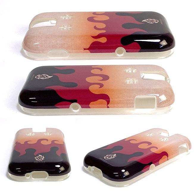 鬼滅の刃 ソフトケース 保護フィルム ネックストラップ 3点セット 我妻