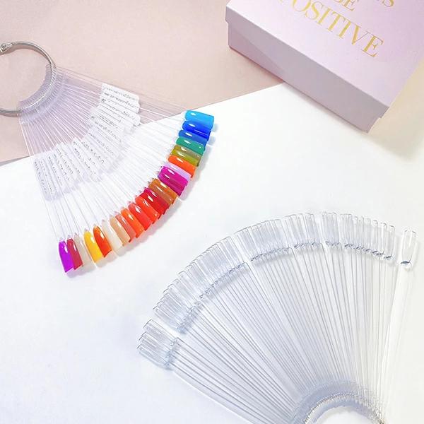 カラーチャート ネイルチャート スティック 50本入り ホワイト NAIL REPUBLIC カラーチャート スティック型 リング付き 50本セット