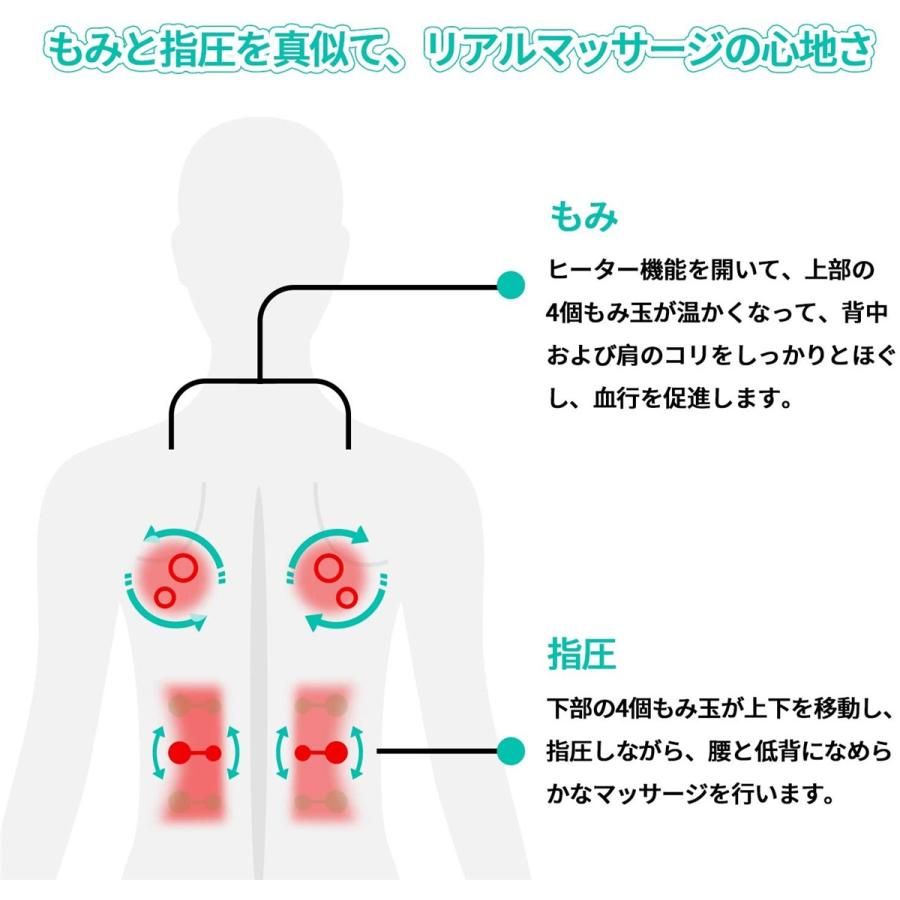 マッサージクッション  医療番号認証取得 2年保証 マッサージ器 マッサージ　マッサージ機　マッサージ 枕　マッサージ 足　ヒータ付き ナイポ｜naipo｜05