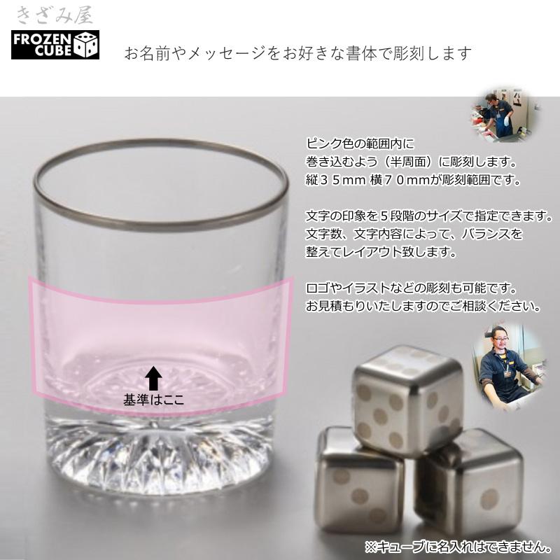名前・メッセージが入る！ FROZEN CUBE ペアロックグラス＆キューブ3P 専用箱入りの画像