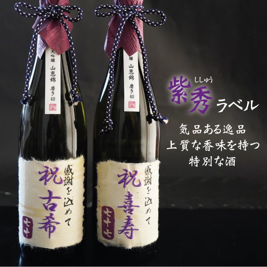 喜寿祝い 77歳 日本酒 桐箱 紫 ギフト プレゼント 純米吟醸酒 喜寿