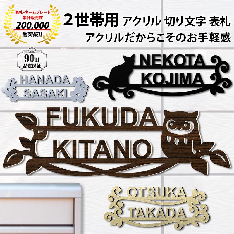 2世帯向け 切り文字 アクリル 表札 アイアン風 アルファベット 大文字 数字 マンション ポスト 門柱 戸建 玄関 ドア 貼るだけ 両面テープ 立体文字｜naireya-bekkan｜22