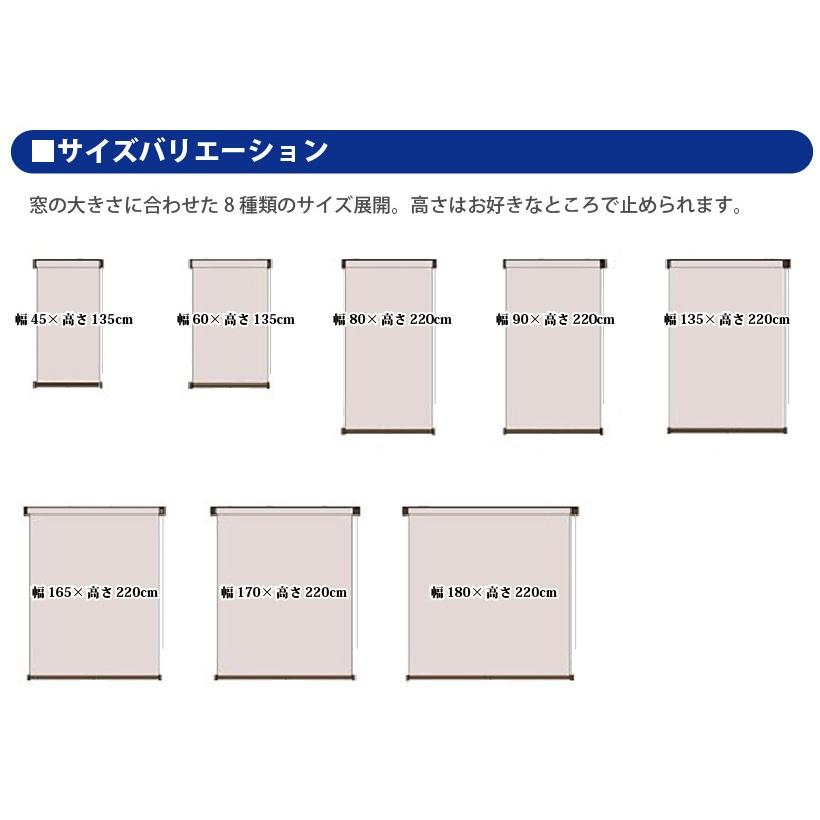 ロールスクリーン カバー付き フルネス エクシヴ プレーン(無地)タイプ 規格品 幅80cm 高さ220cm