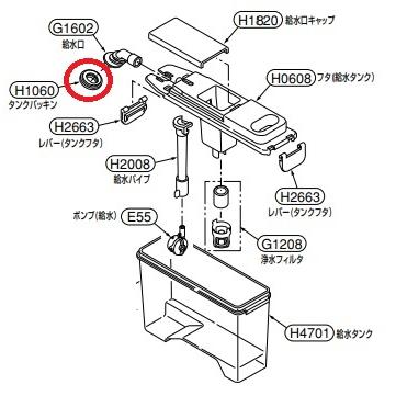 TOSHIBA（東芝） 冷蔵庫用給水タンクパッキン 44073627 : ないとー