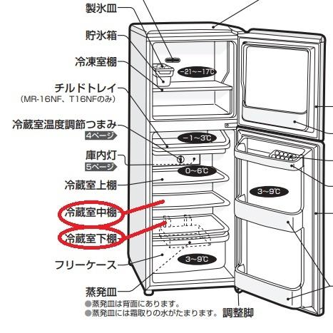 三菱 冷蔵庫用冷蔵室棚（中段以下用、1枚） M20EG6420｜naitodenki