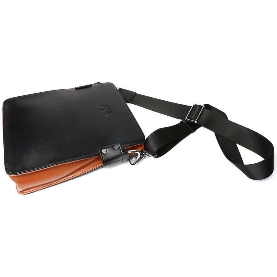 Miniba ショルダーバッグ メンズ 牛革レザー 縦式 斜め掛け メッセンジャーバッグ ブラック Ipad収納鞄 Le Sagaretxe Net