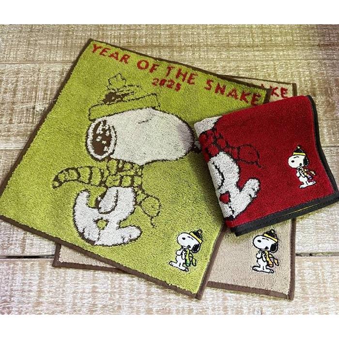 メール便OK】 2025年 干支ハンカチ・スヌーピー タオルハンカチ (約