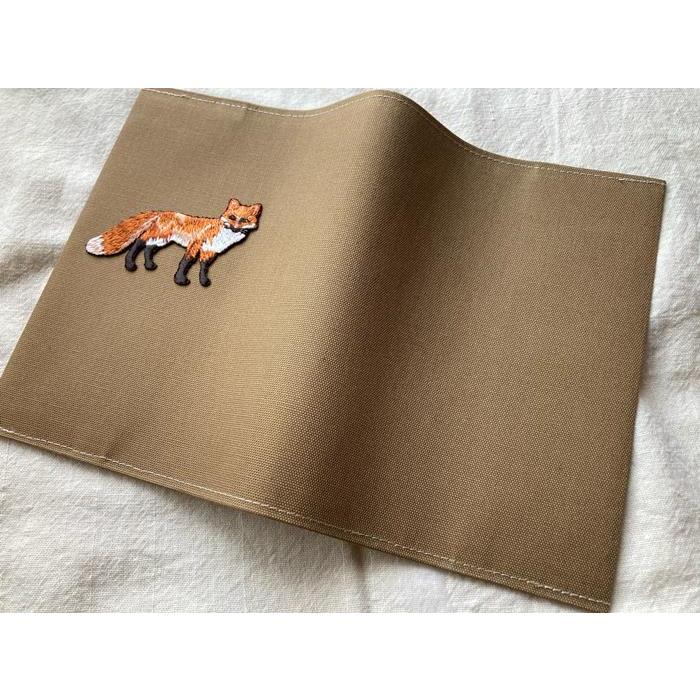 花畑のきつねとコーギー 文庫本サイズ ブックカバー ハンドメイド TOCONUTS/トコナッツ【メール便お届け】文庫本・ブックカバーブック