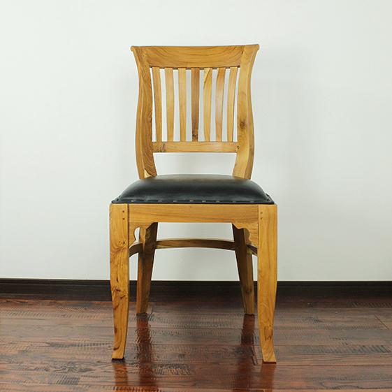 受注生産商品 アンドレアチェア ナチュラル 椅子 レザー チーク材 木製