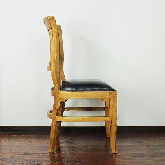 受注生産商品 アンドレアチェア ナチュラル 椅子 レザー チーク材 木製