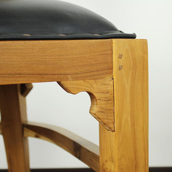 受注生産商品 アンドレアチェア ナチュラル 椅子 レザー チーク材 木製