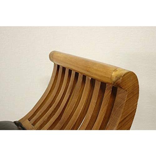 カルティニチェアX ナチュラル スツール 椅子 イス 無垢材 チーク 本皮