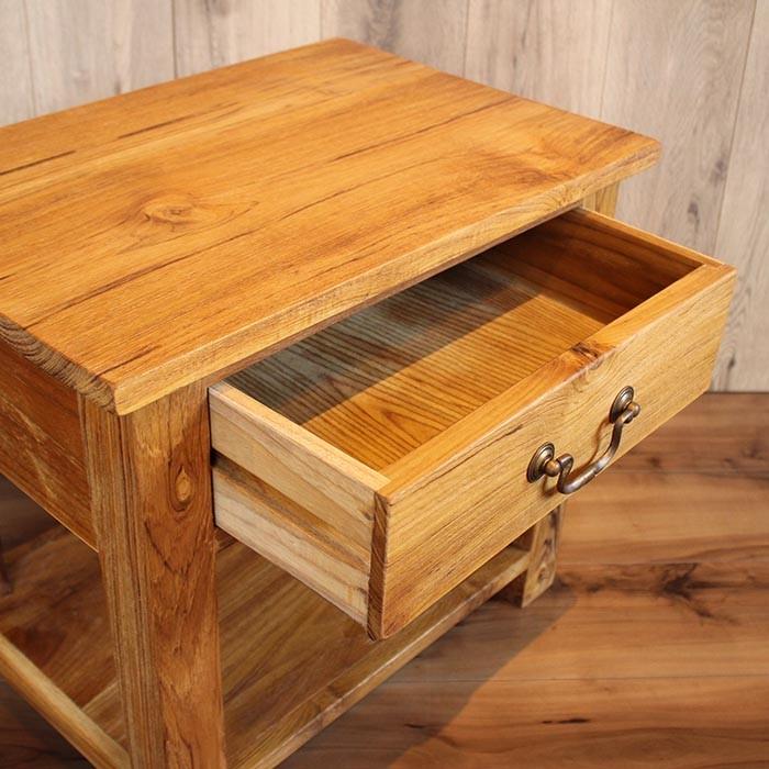 サイドテーブル ナイトテーブル アンティークウォッシュ ナチュラル