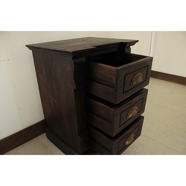 受注生産商品 3段キャビネット チェスト アンティークウォッシュダーク