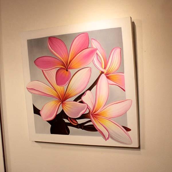 受注生産品 絵画 プルメリア 人気のプルメリアアート 80×80cm リゾート アジアン 南国 自然 花 納期約5ヶ月