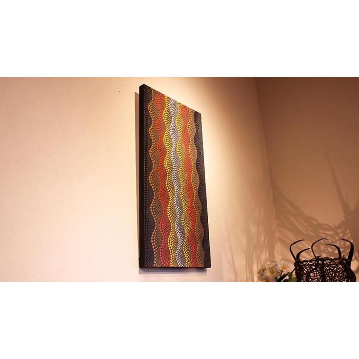 送料無料 バリ島 ドットアート レッド 80×60cm レッド 絵画 ドットアート 抽象画 幾何学模様 レッドミックス 30×60cm バリ