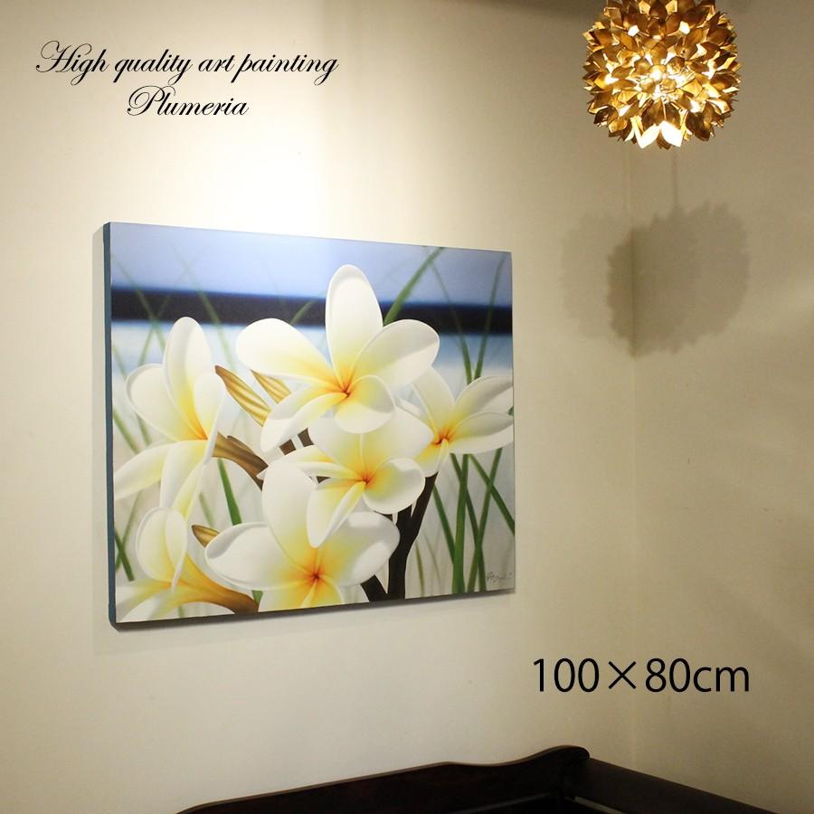 受注生み出すこと商いもの インドソケイ 御膳上等 100×80珊 バリ 図画 工芸 Art フランジパニ B Painting Bali 納期約５ヶ月 美術、工芸品-絵画