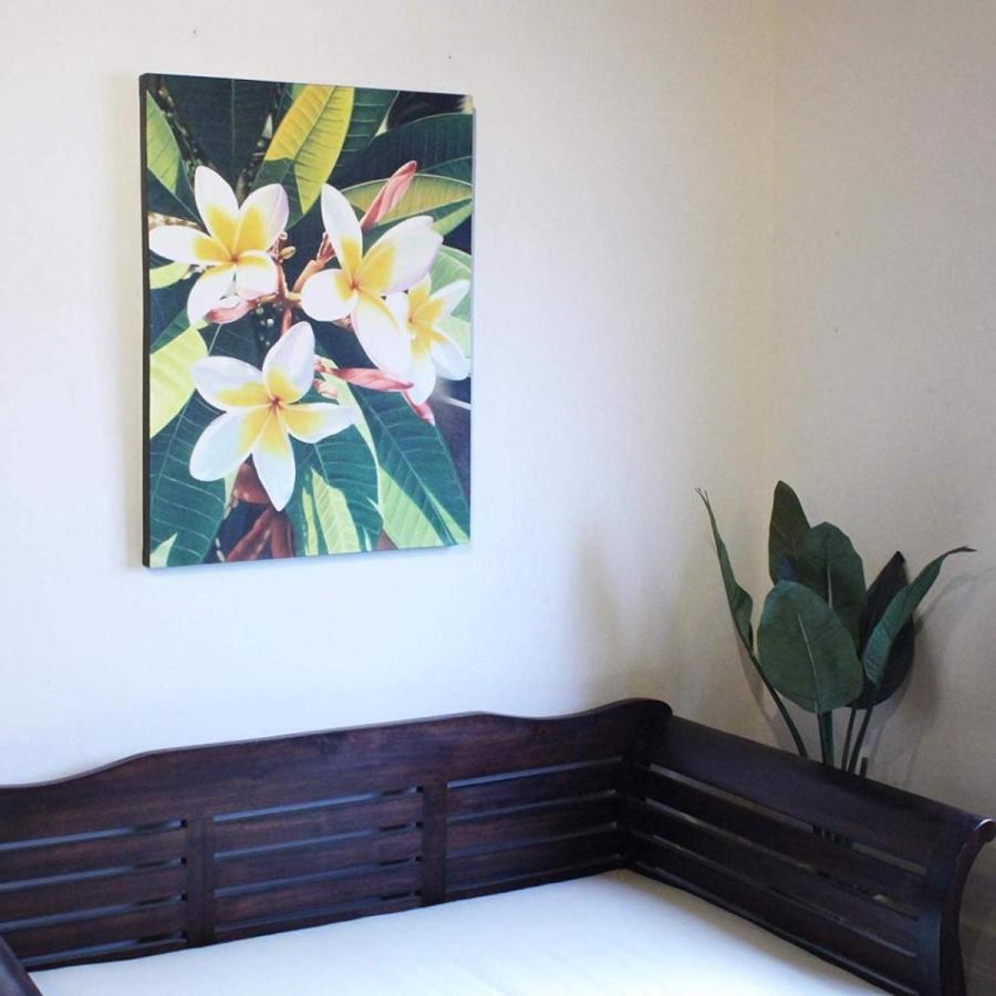 絵画 60×80cm アート 壁掛け リゾート 南国 フラワー プルメリア ホワイト インテリア アジアン雑貨の画像