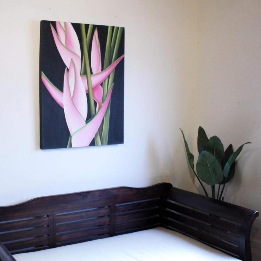 絵画 60×80cm ピンク フラワー 花 南国 リゾート アジアンテイスト 自然 インテリア アジアン雑貨の画像