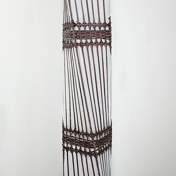 フロアスタンドライト 150cm ツイストデザイン ラタン×コットン 照明