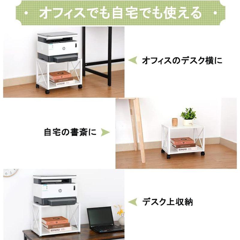 迅速な対応で商品をお届け致しますプリンター台 プリンターラック 2段 キャスターとアジャスター付き 机下 オ サイドテーブル 机上両対応 プリンタースタンド 幅44奥行30 キッチン収納、ラック プリンター台 幅42×奥行46cm キャスター付き 耐荷重30kg デスク下 収納 取っ手付き プリンターカート レーザープリンタ インクジ
