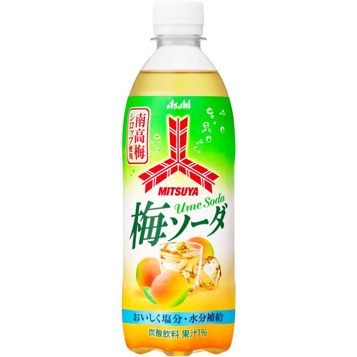 梅ソーダ 三ツ矢 アサヒ 梅ソーダ 500ml ペットボトル 24本入 炭酸飲料 南高梅