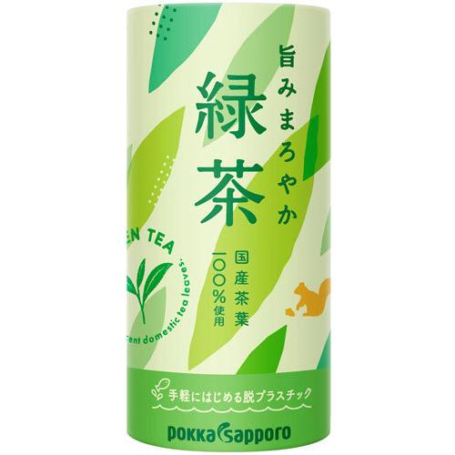 ポッカサッポロ 旨みまろやか緑茶 195g カート缶 30本入 お茶 カートカン 紙缶｜nakae-web｜02