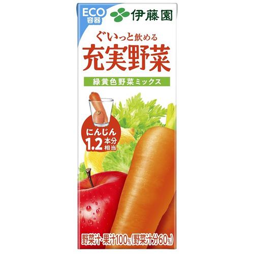 【新品】パックジュース 12パック×6ケース 計72個セット 充実野菜 伊藤園 緑黄色野菜ミックス 200ml 紙パック 12本入 野菜
