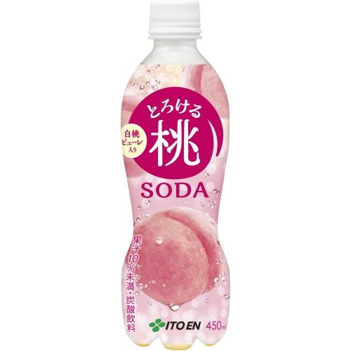 伊藤園（ITO EN） とろける桃ソーダ 450ml ペットボトル 24本入 炭酸