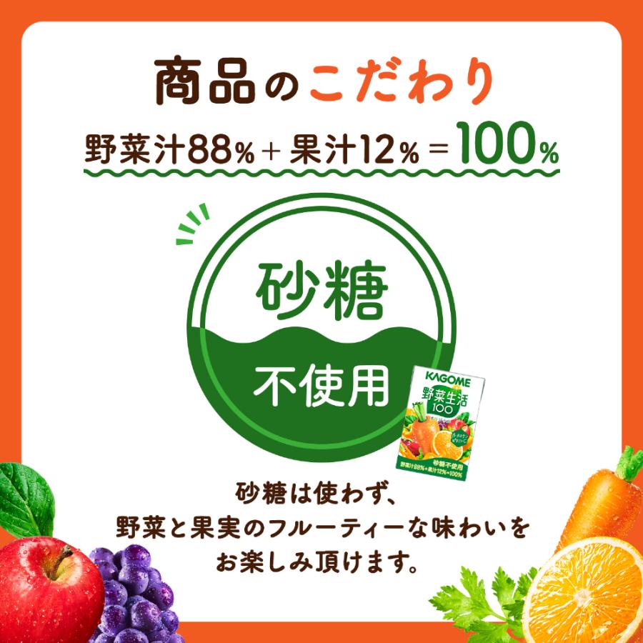 野菜生活100 カゴメ オリジナル 100ml 紙パック 120本 (30本入×4