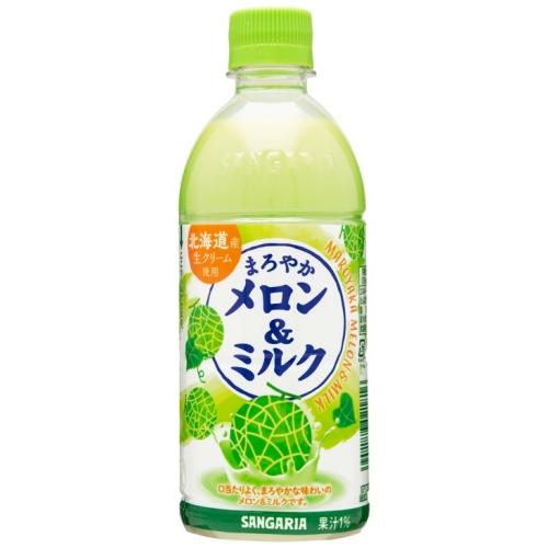 サンガリア（SANGARIA） まろやかメロン&ミルク 500ml ペットボトル 24